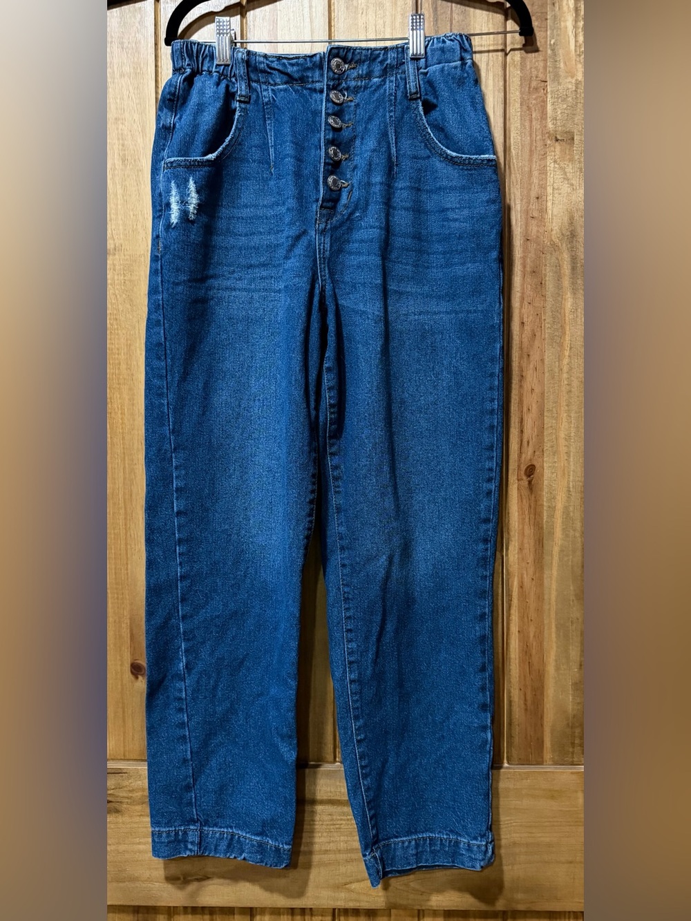 Kensie Jeans Vintage Luxe "The High Rise Barrel" Button Fly Jean